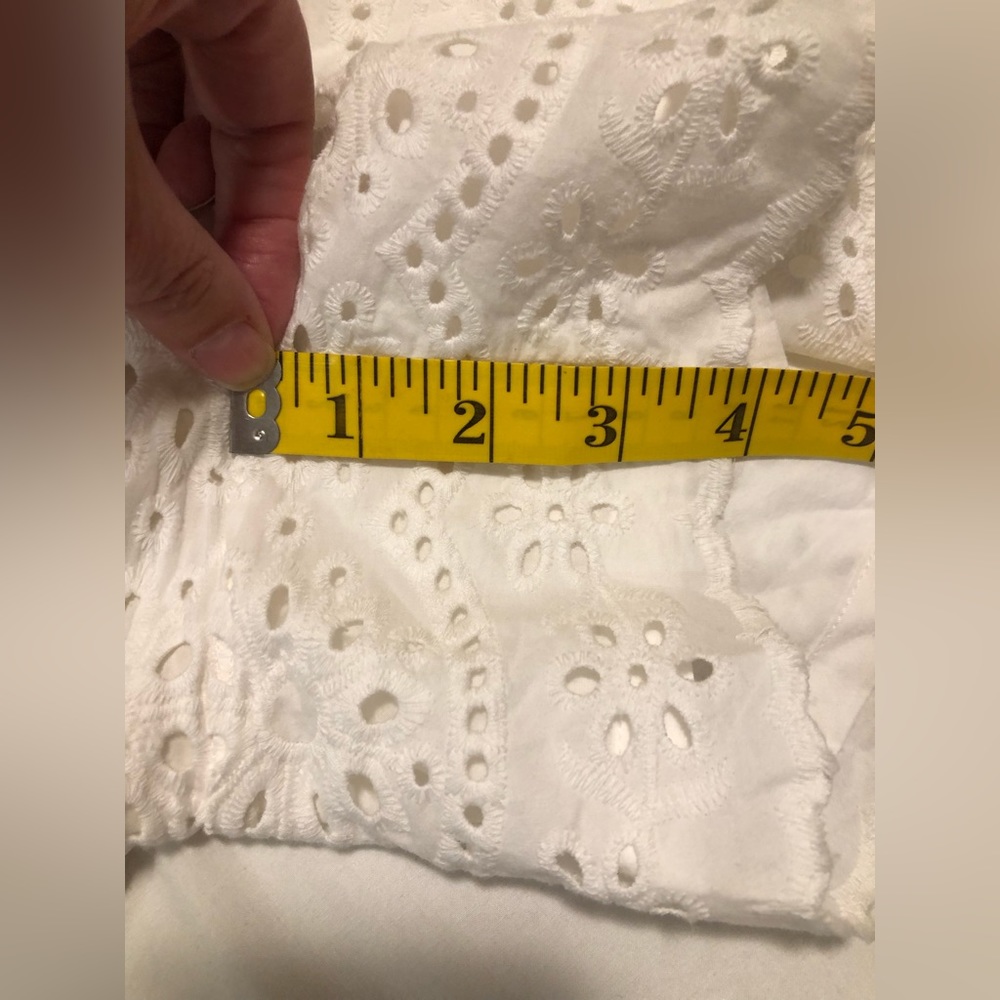 Eloquii white eyelet cotton, high waist shorts with white lining, never worn, 20 - Picture 7 of 13